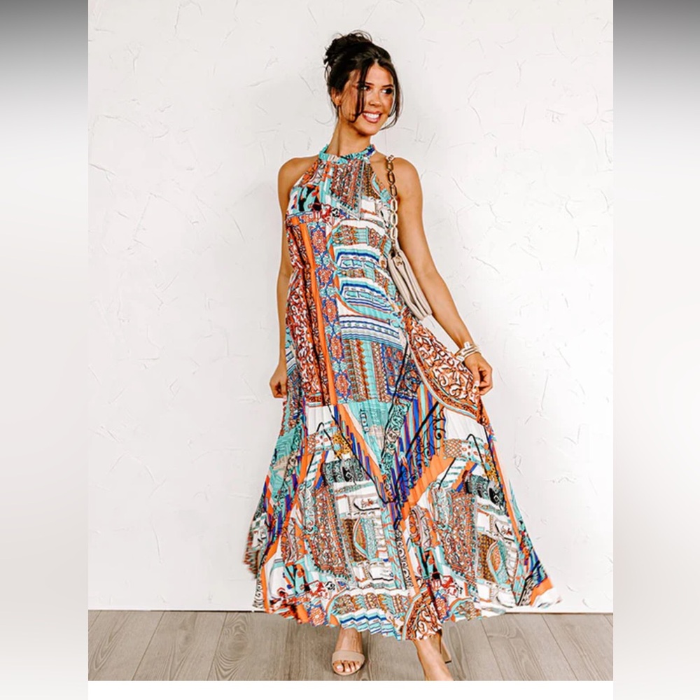 Colorful Abstract Maxi Dress